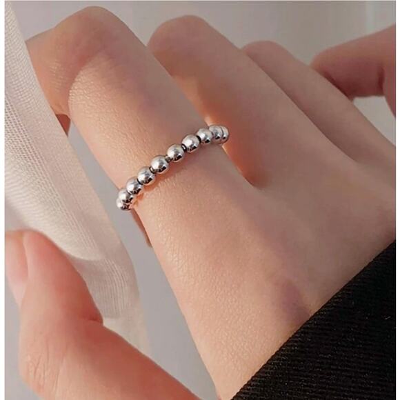 Anxiety Relief Stress Fidget Rotatable Ring Silver Plated Jewelry Metal Size 10 - Picture 1 of 3